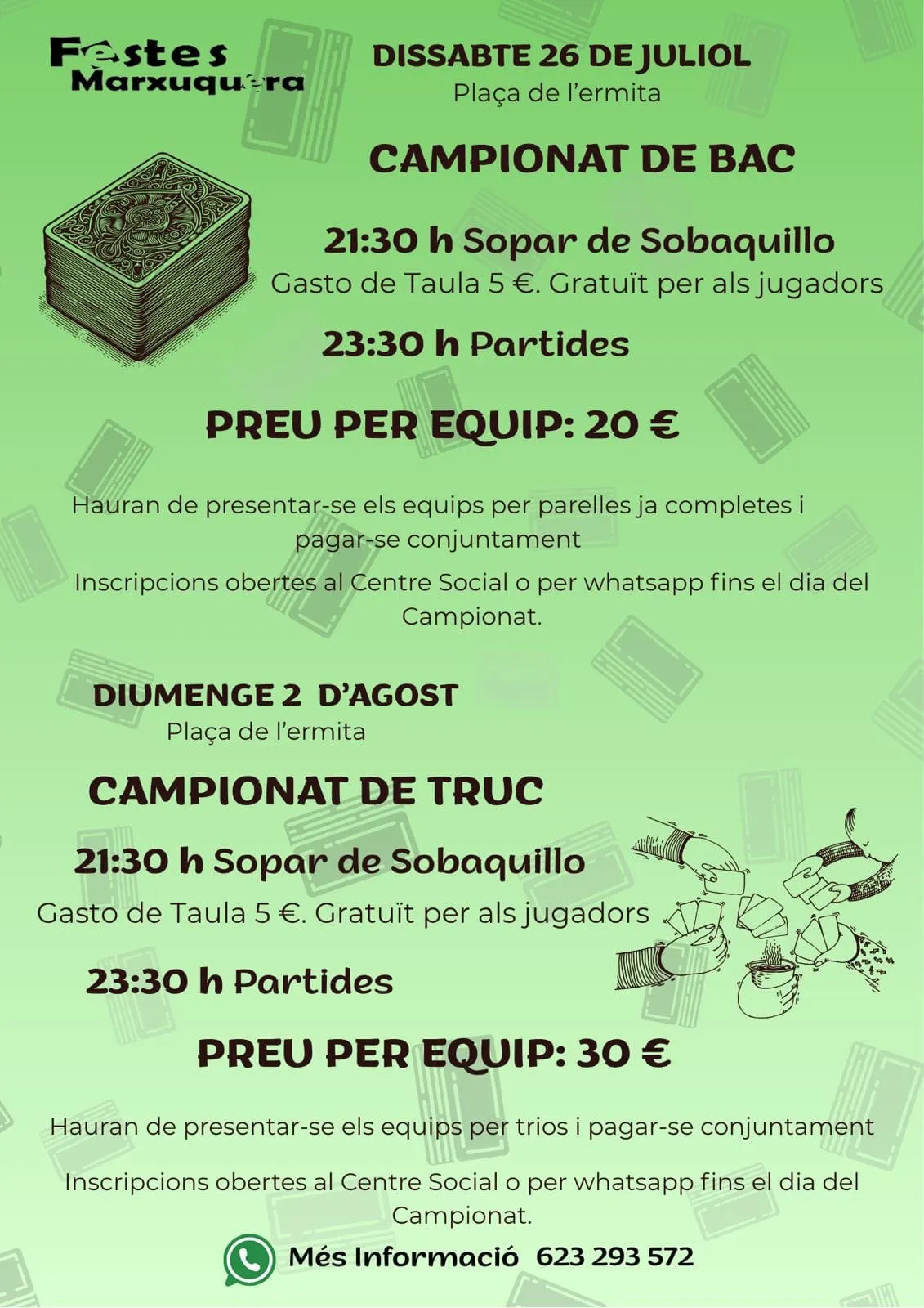 Cartell dels campionats de bac i truc marxuquera 2025